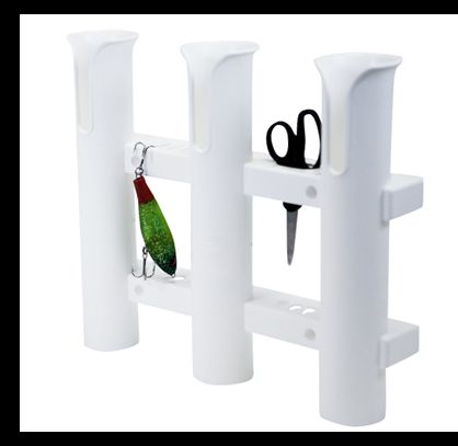 FISH-ON Plastic Triple Rod Holder White