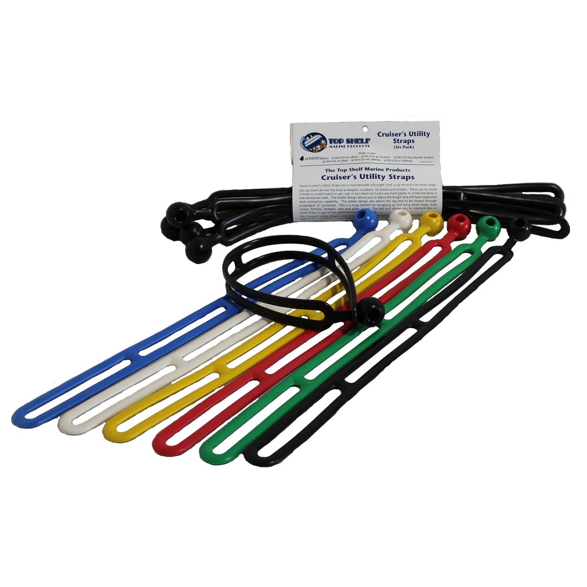 TOP SHELF MARINE PRODUCTS Cruiser's Utility Straps (6 pack)