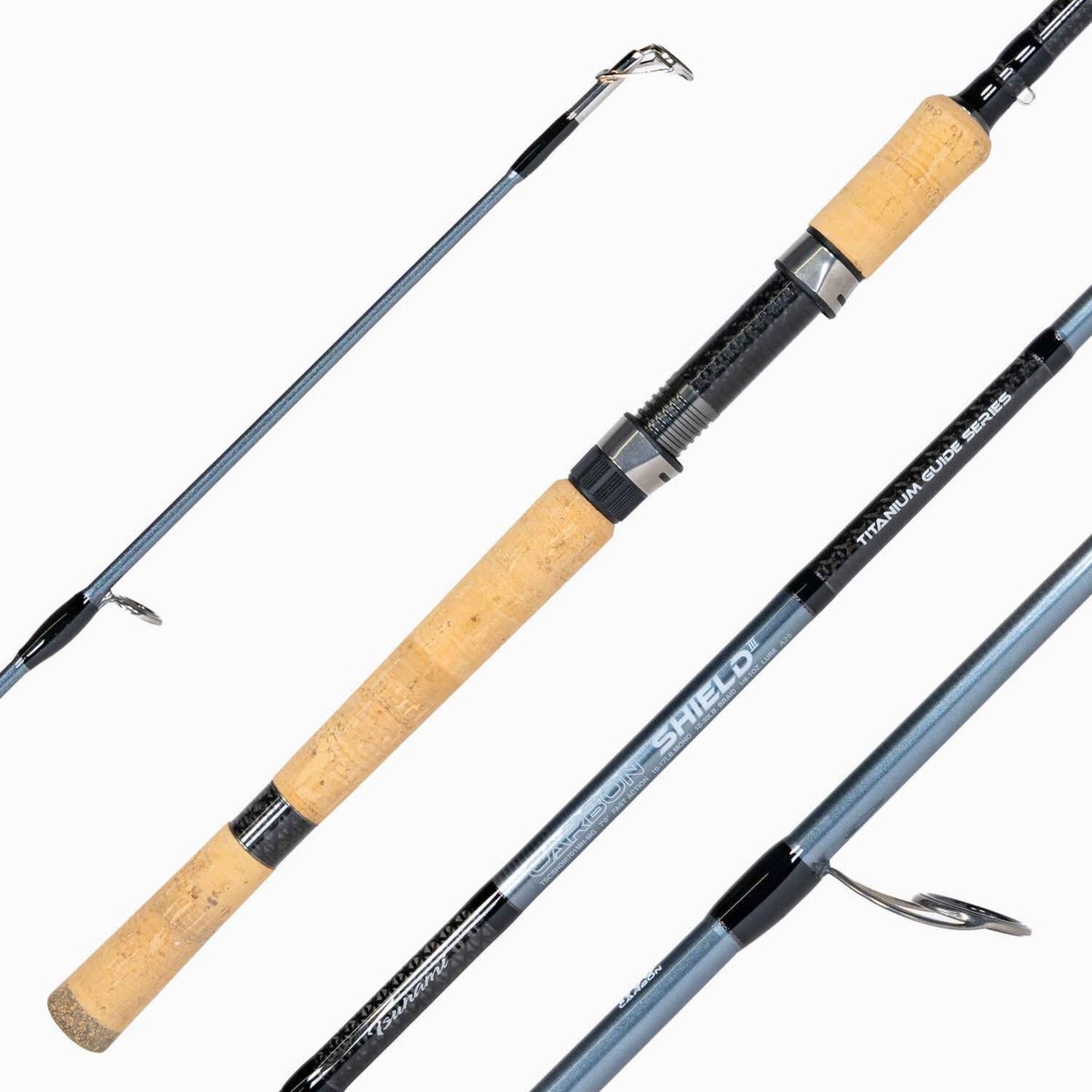 Tsunami Carbon Shield III Limited Edition Inshore Spinning Rods - Metallic Gray