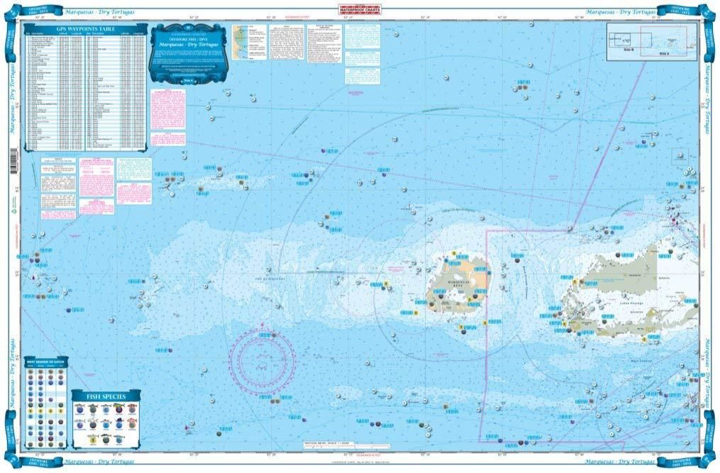 Waterproof Chart 8F Marquesas Dry Tortugas Fish and Dive