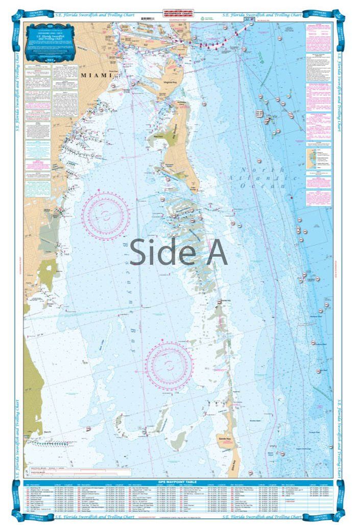 Waterproof Charts 123F Southeast Florida Swordfish and Trolling Fish and Dive