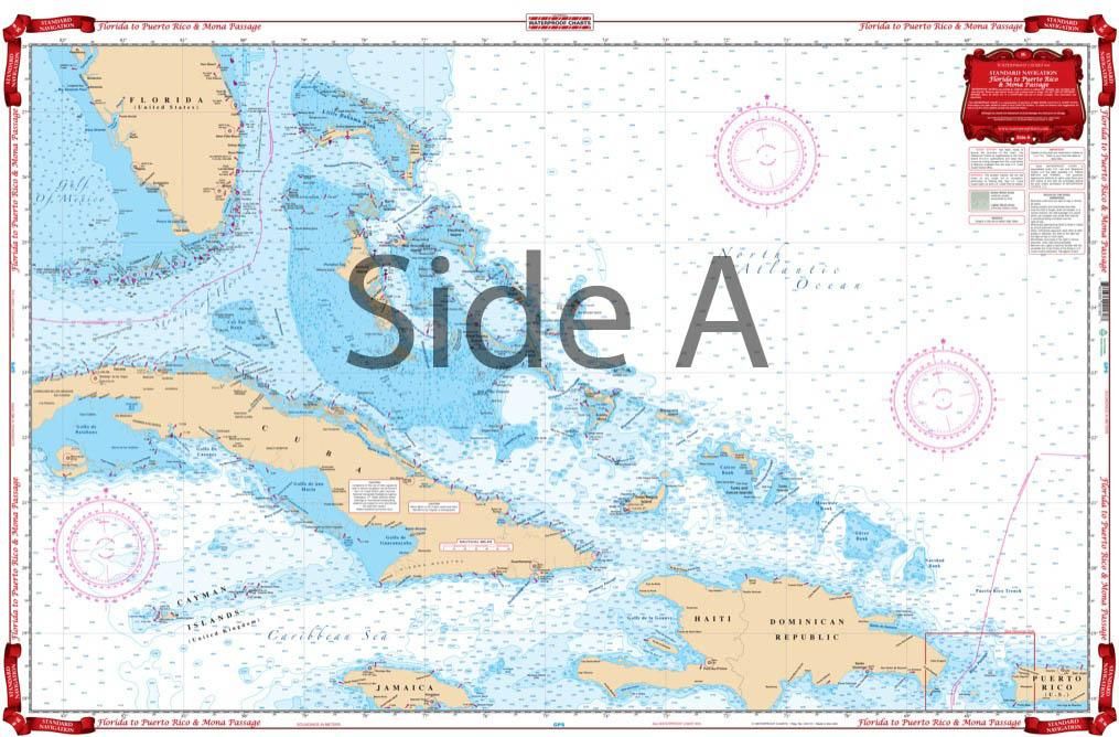 Waterproof Charts 16 Florida to Puerto Rico and Mona Passage Navigation