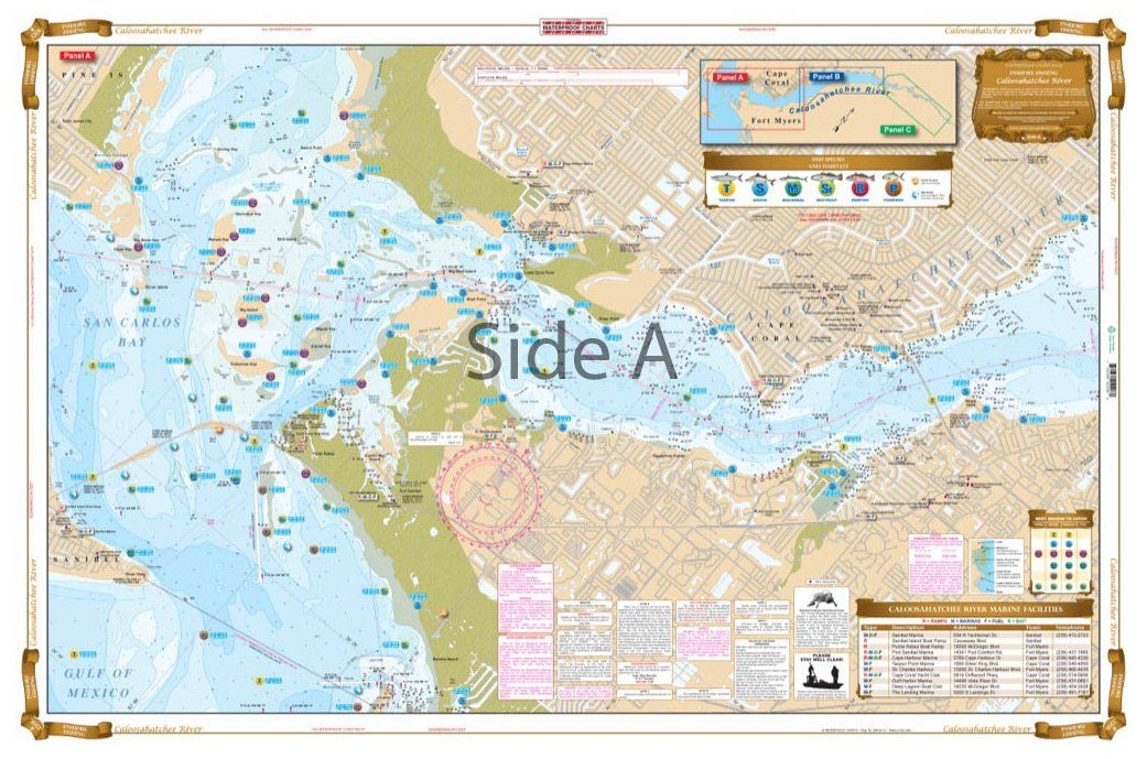 Waterproof Charts 220F Caloosahatchee River Inshore Fishing