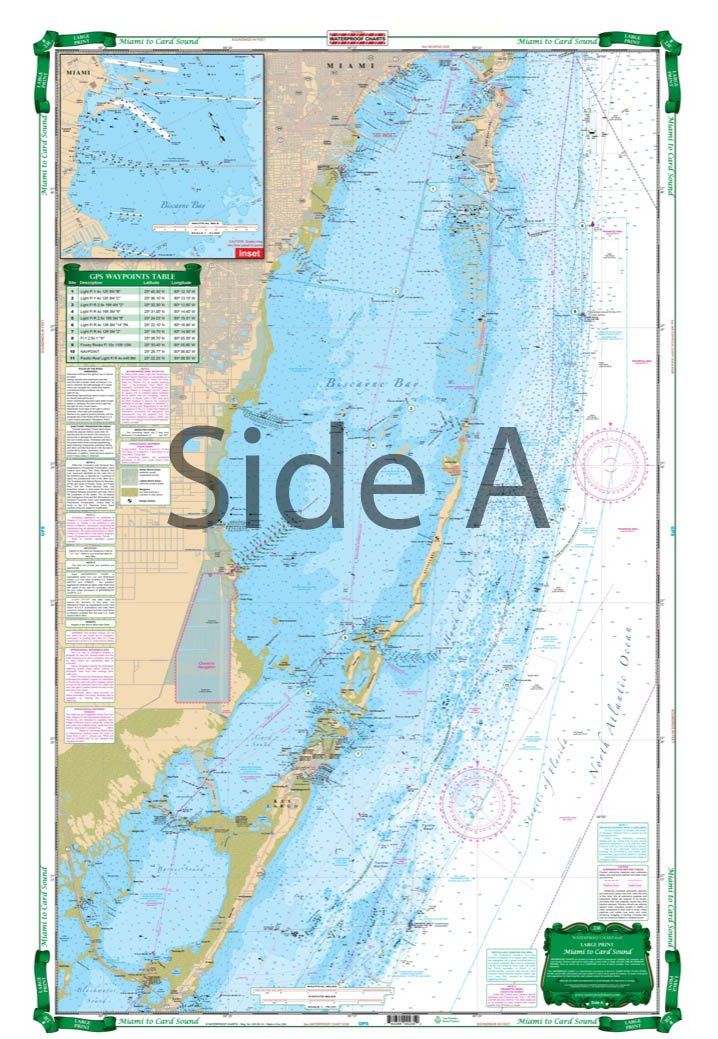 Waterproof Charts 23 Miami to Card Sound Large Print Navigation