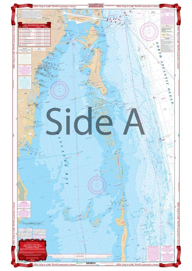 Waterproof Charts 23F Jupiter Inlet to Elliot Key Fish and Dive