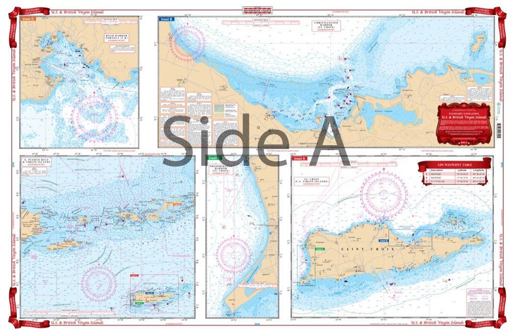 Waterproof Charts 32 US & British Virgin Islands Navigation