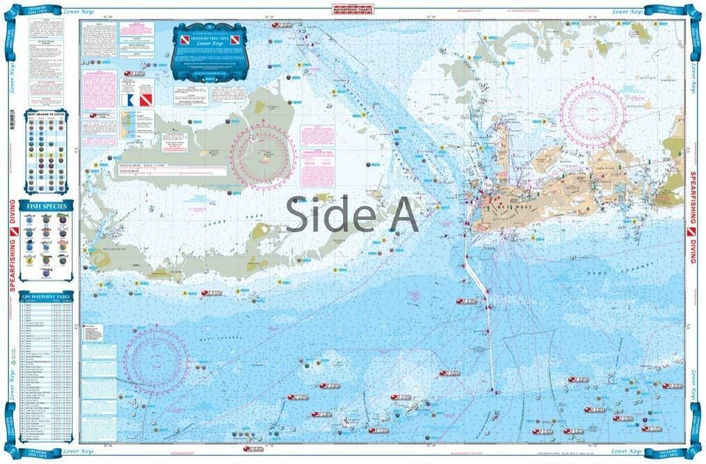 Waterproof Charts 7F Lower Keys Fish and Dive