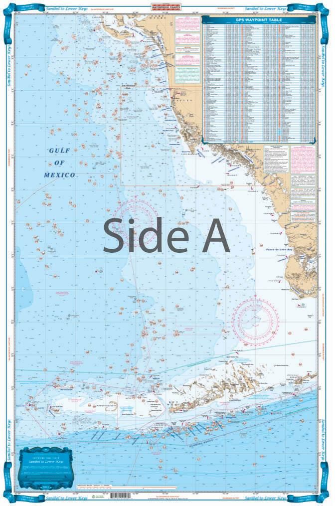 Waterproof Charts 9F Sanibel to Lower Keys Fish and Dive