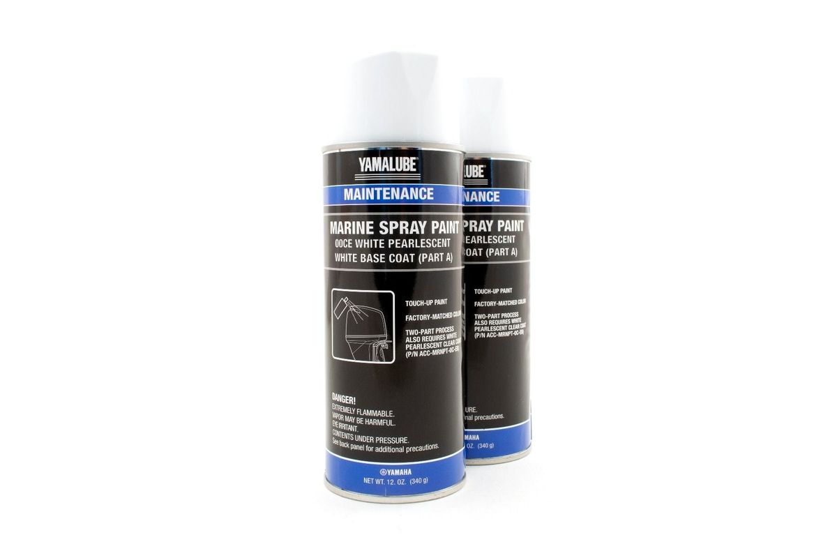 Marine Outboard Engine Cowling Spray Paint EA - White Pearlescent Base Coat - 12 oz Part A