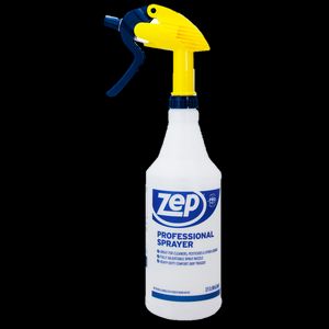 Zep Professional Spray Bottle W/trigger Sprayer, 32 Oz, Clear Plastic